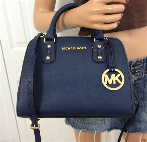 michael kors sac bleu marine|Michael Kors blue handbags.